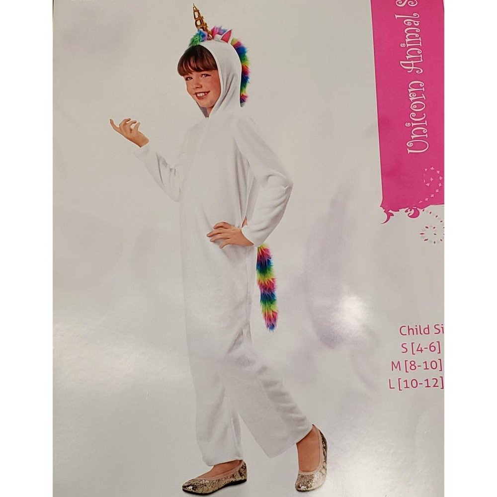 Seasons USA Unicorn Costume M(8-10) White